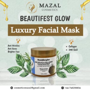 Mazal Cosmetics BEAUTIFEST GLOW Luxury Facial Mask with 24K Gold & Collagen!