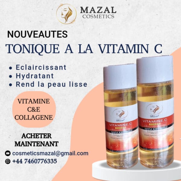 Tonique à la Vitamine C – Éclaircissant, Hydratant, Lissant